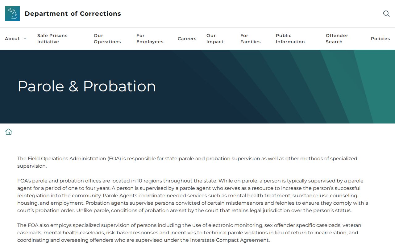 Iosco County parole and probation MDOC office lookup